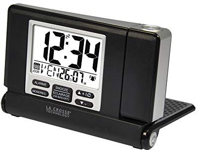 La Crosse Technology WT525 Réveil de voyage à projection et port USB - Noir