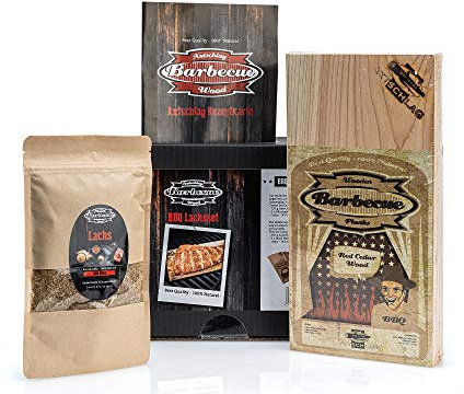 Axtschlag BBQ Geschenk Set, BBQ Lachs Set, 2 teiliges Set für den Grill, das ideale Männer Geschenk