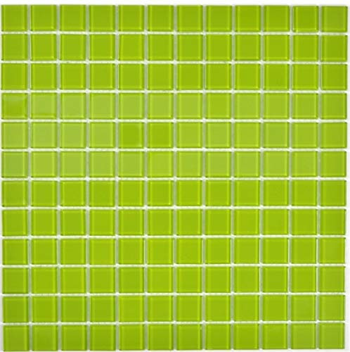 Mosaikfliese Glasmosaik gelb grün BAD WC Küche WAND Mosaikmatte MOS63-0507
