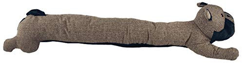 E&A Distribution Limited Brown Dog Draught Excluders Door Stopper Herringbone Fabric Material & Filling, Stitched, Velvety Soft Draft Excluder
