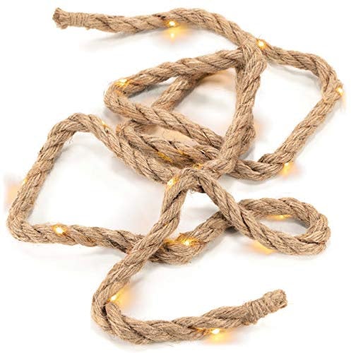 LED Lichterkette „Seil“ 2 m Seil-Girlande Deko-Seil 25 LED warm weiß Batterie Timer Weihnachtsbeleuchtung Xmas-Deko Zimmer-Deko Raum-Deko