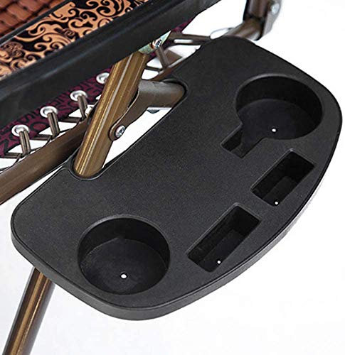 CHENGZI Clip On Side Table Tray Folding Leisure Chair Cup Holder with Mobile Phone Slot & Snack Tray, for Camping Chair Side Table Outdoor Garden Fishing Beach