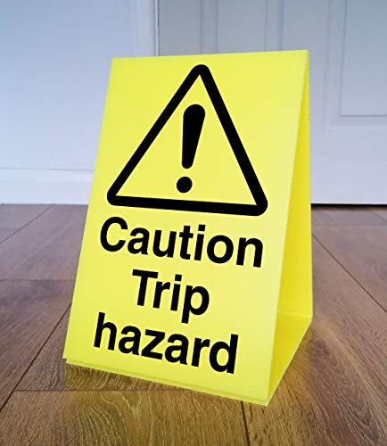 Caution Trip Hazard - Free Standing Double Sided A Board - Yellow Corex - Sign Area: 200mm x 300mm