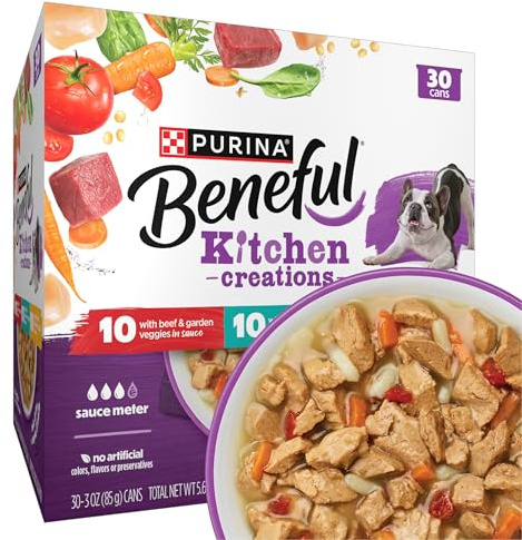 Purina Beneful Kitchen Creations With Beef, Chicken, or Lamb Wet Dog Food Variety Pack - (Pack of 30) 3 oz. Cans