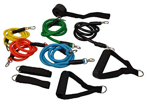 Booster Fightgear PX Widerstandsband Set mit Türanker & Griffen - Fitnessband Widerstandsband Gymnastikband für Fitness, Yoga, Workout, Kampfsport