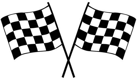 Set of 2 Racing Flags Iron on Screen Print Transfers for Fabrics Machine Washable Finishing line Chequered Flag patch