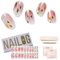 NAILOG Semi Cured Gel Nail Strips, Extra Long Nail Polish Strips (20 Pieces), Long Lasting Semi Cured Nail Stickers with Soft Glossy Gel Finish, Rose Land