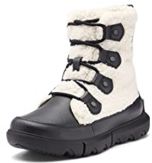 Sorel Explorer II Joan Damen-Stiefel, kuschelig, Schwarz, Meersalz, 40.5 EU