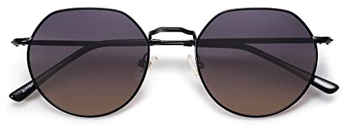 SOJOS Retro Sonnenbrille Herren Rund Damen Polarisiert Vintage UV400 Schutz Unisex Brille SJ1157 Mehrfarbig Linse