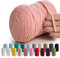 MeriWoolArt® Baumwollgarn Band Rosa - 10mm T-Shirt Band Garn für Stricken, Makramee, Häkeln, Weben, Geschenkband - 150 m Baumwollband (Hellrosa)