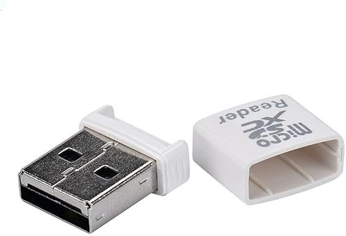 1 lecteur de carte d'ordinateur Mini Super Speed USB 2.0 Micro SD/SDXC TF Adaptateur (Blanc)
