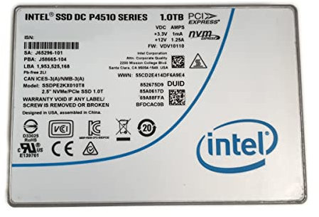 Intel SSD 1TB DC P4510 SSDPE2KX010T8 2.5 U.2 NVMe PCIe für Dell HP Lenovo Supermicro Server