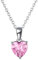 Bellitia Jewelry Collana Pendente Donna Cuore in Argento Sterling 925, Ciondolo Pietra Preziosa di Tormalina Rosa Quarzo, Pietra Natale di Ottobre, Gioielli Donna Regalo Amore per Lei