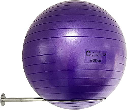 Wall Mounted Stainless Steel Exercise Ball Holder, Sturdy Yoga Ball Storage Rack, Stability ball Display Holder, for Exercise/Yoga/Stability Balls 32 cm to 86 cm (13 to 34), With mounting screws