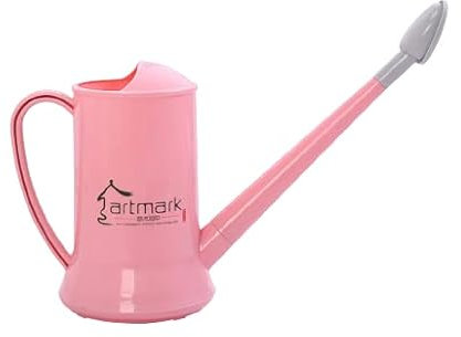 Regadera para interiores y exteriores, regadera pequeña con boquilla larga extraíble, elegante regadera de plástico para jardín con cabezal de rosa, regadera de plantas de gran capacidad de 2 litros,