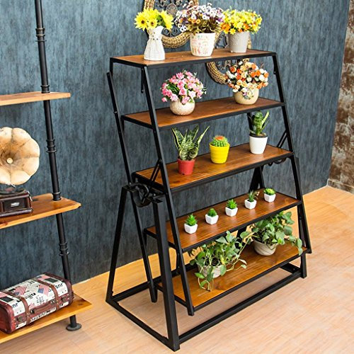 SWEGN Haushalt Eisen Kunst Vintage Holz Multifunktions Verformung Küche Klapptisch Blumenständer (Größe: 140 * 80 * 75 cm)(Größe: 100 * 60 * 75 cm)