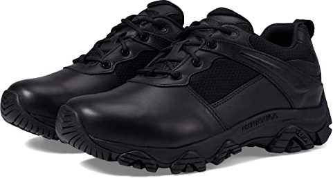 Merrell Men's Moab 3 Response Tactical Industrial Shoes, Full-Grain Leather & Mesh Upper Waterproof Work Hiking Combat Boots, Black, 14 Wide