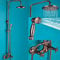 Rot Schwarz Bronze Duscharmatur System Regen Rose Golden und Bronze Badezimmer Brausebatterie Brausegarnitur Wasserhahn Schwenkauslauf, Typ C