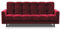 Mars Meble Schlafsofa mit Bettkasten - Dreisitzer 220cm Breit Polstersofa mit Schlaffunktion Nancy BIS, aus Velours Sofa mit Federkern Holzbeine, Stoff: Kronos 02 - Kastanienrot