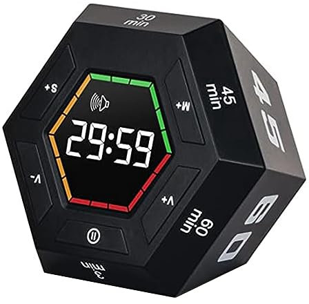 Echwave 1 Pomodoro Timer Produktivitätszähler Schwarz Zeitmanagement Werkzeug 3, 5, 15, 30, 45, 60 Minuten Preset Intelligente Timer