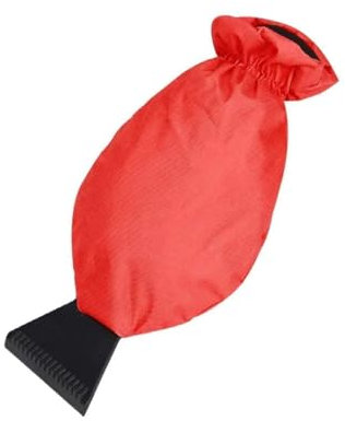 Taicols Eiskratzer Auto mit Handschuh, Gefüttertes lnnenfutter, Umschließender Gummizug, mit Eisbrecherkante, Professioneller Autoscheiben Eiskratzer, Schnee und Frost Entfernung Eiskratzer (Rot)