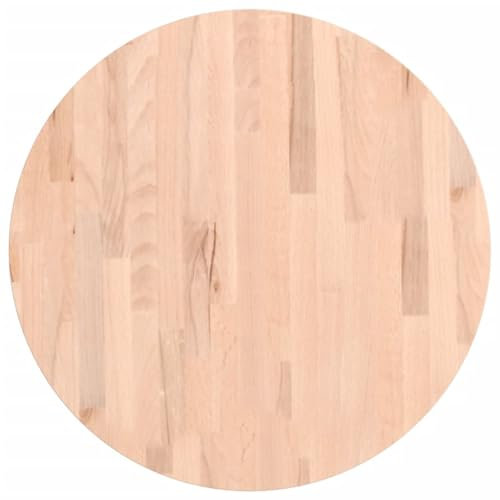 vidaXL Tischplatte, Holzplatte Holztischplatte Rund, Ersatzplatte Platte für Beistelltisch Bartisch, Massivholztischplatte Esstischplatte, Ø60x2,5 cm Massivholz Buche