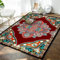 Balkonteppich Teppiche Fürs Kinderzimmer Rot und blau Fuzzy Blumenmuster rechteckige Sofa Zubehör Schalldämmung Webteppich 50X80CM