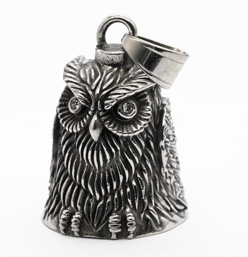 MOYOZZ Sonnette de moto vintage punk porte-bonheur avec crochet pour motard, porte-clés porte-bonheur et accessoires de moto, gris, taille M