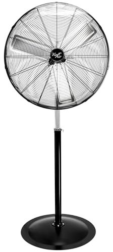 Vie Air 30 Inch Metal Oscillating Foot Fan for Heavy Duty Industrial Pedestal