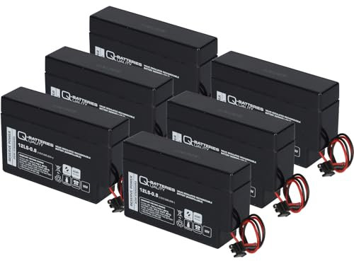 6X Q-Batteries 12LS-0.8 12V 0,8Ah AGM Blei-Vlies Akku Heim & Haus