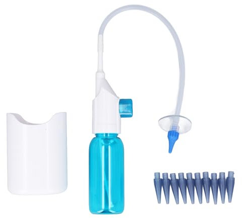Ear Wax Removal Kit, Manual Ear Irrigation Flushing System, Gentle and Effective Ear Cleaning Washer Kit, 2 Types of Ear Tips for Adults Kids, includes Basin, 11 Tips