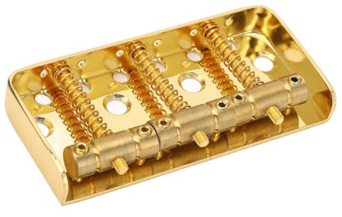 E-Gitarren-Kurzsteg, E-Gitarren-Steg, Messing-kompensierter Vintage-3-Sättel-E-Gitarren-Steg, Geeignet für die Meisten MIM-, Telecaster- und Tele-Style-Gitarren