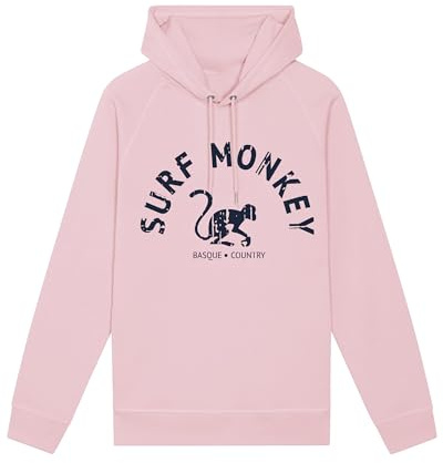 Surf Monkey Hoodie Sweat-shirt écologique à capuche en coton biologique pour homme/femme