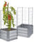 Spetebo Bancal alto con soporte de metal de 92 x 47 cm – Juego de 2 – Plantas para el jardín – Ayuda para el cultivo de tomates, andamio, enrejado, flores, verduras, hierbas, jardineras altas