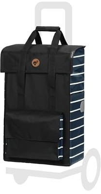 Andersen Einkaufstrolley Ersatztasche - 51 Liter - Seiten- & Fronttasche | Tragegriff - extra Innenfach - wasserabweisend - Reflektoren - faltbar - Jella blau