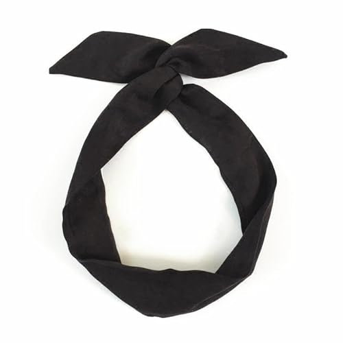 Serre-tête avec nœud vintage - Bandeau pour femme - Fil de fer flexible - Serre-tête - Couleur unie - Accessoire de cheveux rétro pour femme et fille
