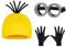 Topcosplay 3-teiliges Set für Halloween-Kostüm-Accessoires, Outfit, Brille, gelbe Beanie-Mütze, schwarze Handschuhe