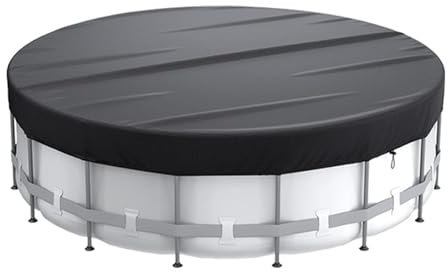 XHDZSW Poolabdeckung Rund | Runde Poolabdeckung Für Oberirdische Pools | Lagertank Poolabdeckung | Wasserdicht Und Staubdicht Whirlpool-Abdeckung (18FT 549cm/216,Schwarz)