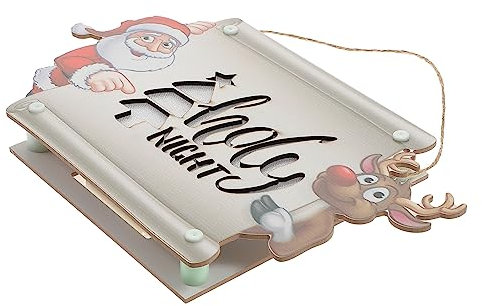 Cabilock Panneau Lumineux LED Décoratif « Joyeux Noël » À Suspendre pour Porte Dextérieur