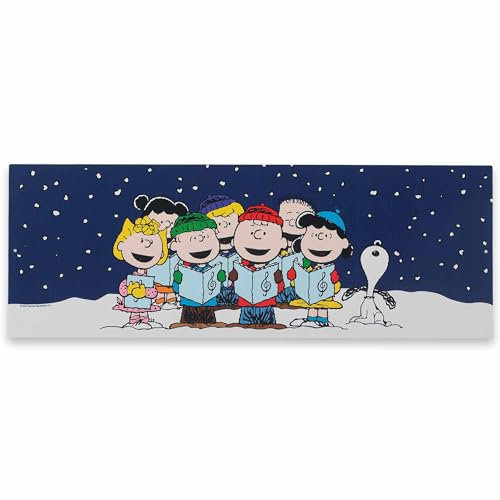 Peanuts Charlie Brown Snoopy and Friends Caroling Metallschild – Große Erdnüsse Weihnachtsdekoration für Zuhause