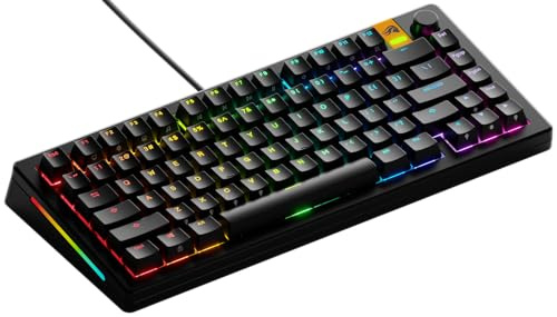 GLORIOUS Gaming GMMK 3 HE med dynamiska avtryckare, Hall Effect, 8K uppdateringsfrekvens, MX- Och magnetbrytare, 75% TKL, modulärt packningssystem, doubleshot PBT-tangenter, USA QWERTY - Svart