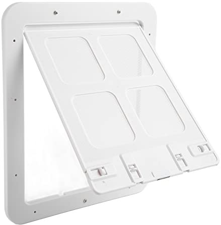 Window Cat Door, Window Dog Door Dog Door for Sliding Glass Door Breathable Pet Screen Door Flap Opening Cat Door for Window Screen for Puppy Dog and Cat Door, White (Small)