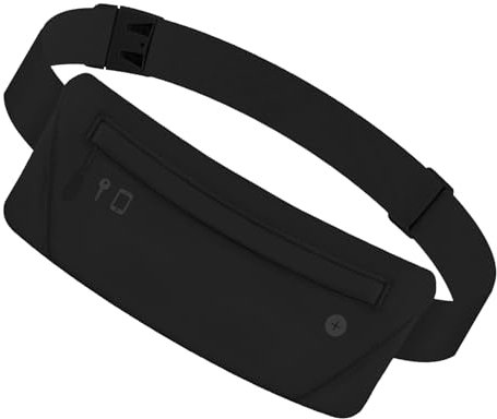 Riñonera Deportiva, Riñonera Deportiva Correr Telefono para Hombre y Mujer, Ajustable Deportivo Cinturón Correr Movil, Riñonera Running para Senderismo Ciclismo Deporte al Aire Libre (Negra)