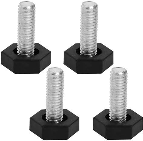 brileze 4Pcs Furniture Feet M8 X 25mm Adjustable Levelling Feet Hexagon Table Legs Thread Screw on Foot Furniture Levelers for Furniture, Table, Sofa, Chair, Black
