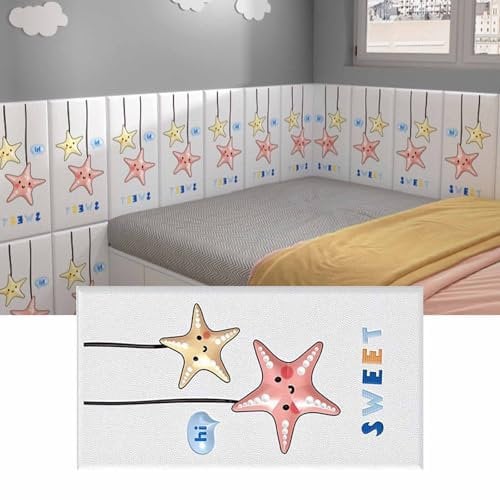 HLTQL Acolchado Pared Cama NiñOs Adhesivo、Panel Acolchado Pared Cama Infantil、Cabeceros Adhesivos De Cama Resistente Al Agua Y A Las Manchas(#7)