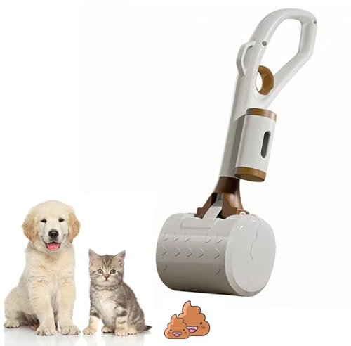Recogedor de excrementos para perros, recogedor de excrementos de perro portátil con un botón con accesorio para bolsa, recogedor de excrementos para perros ligero, recogedor de excrementos