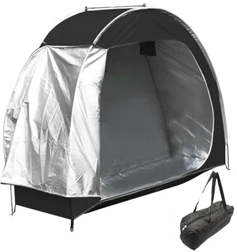 Bike Tent, UV-Proof Waterproof Oxford Bike Shed, Portable Bike Storage Tent Built-In Storage Pockets and Ventilation Windows, Bike Covers for Outside Storage Bike Shed
