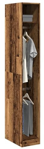 Willood Kleiderschrank Altholz-Optik 30x50x200cm Kleiderschrank, Garderobenschrank mit Stauraum, Schrank Mehrzweckschrank für Schlafzimmer, Flurschrank Offen, Holzwerkstoff 1 Regal