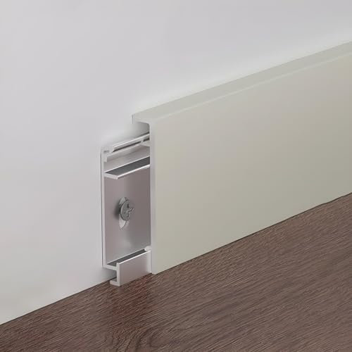 Raouoae Battiscopa In Alluminio 125cm - Set Di 2 Pezzi, Vari Colori Eleganti, Decorazione Moderna Della Casa, Finitura Interni, Resistente E Facile Da Montare(Aprikosengrau,Höhe: 3 cm)