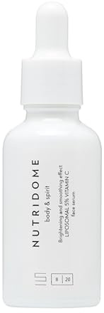Nutridome Body & Spirit – Gesichtsserum gegen Verfärbungenmit Liposomales Vitamin C 5% – 30 ml - Aufhellend und Regenerierend Serum Gesicht, Unterstützt Einen Gleichmäßigen Hautton